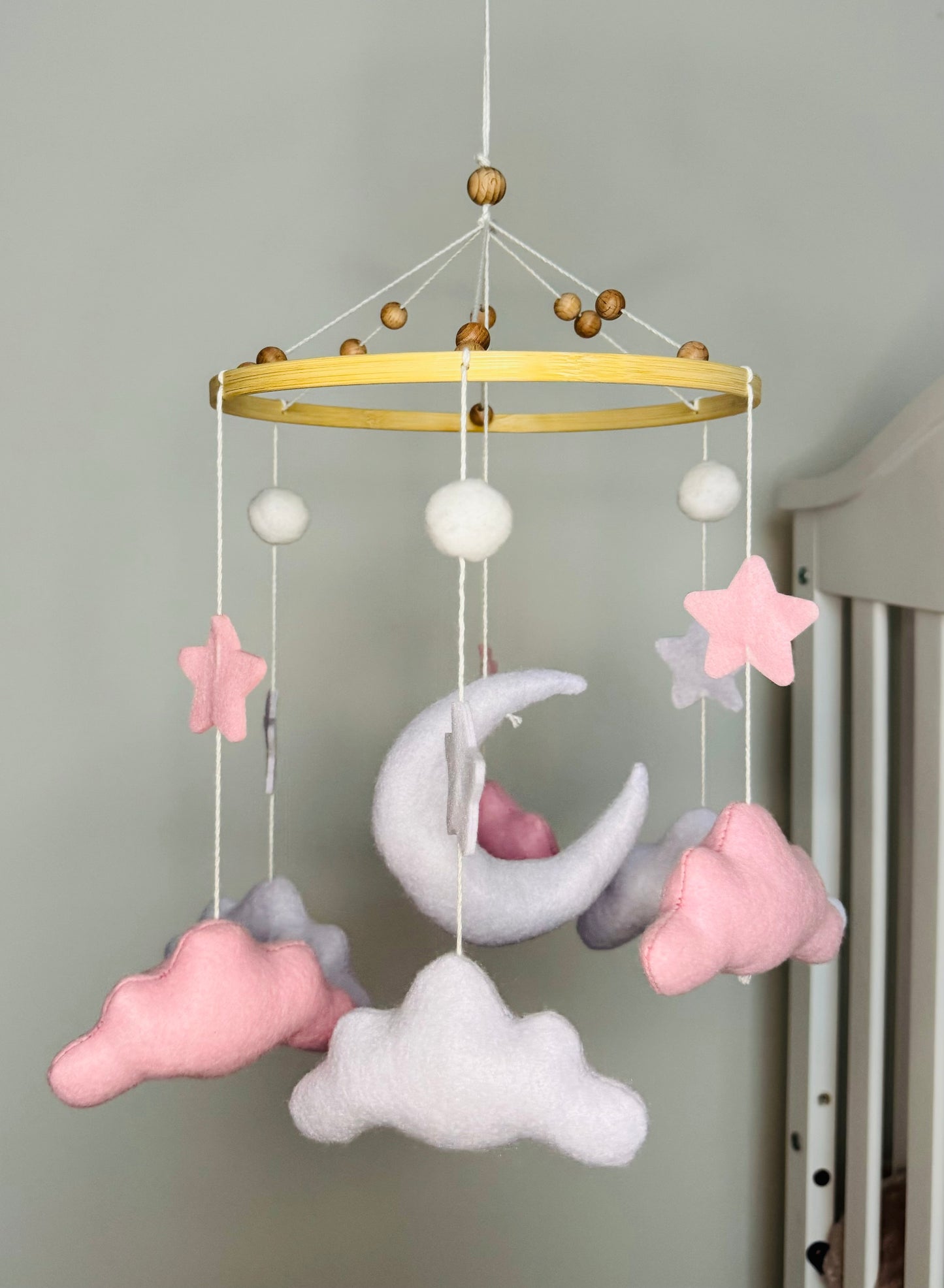 Crib mobile “Pink Sky”